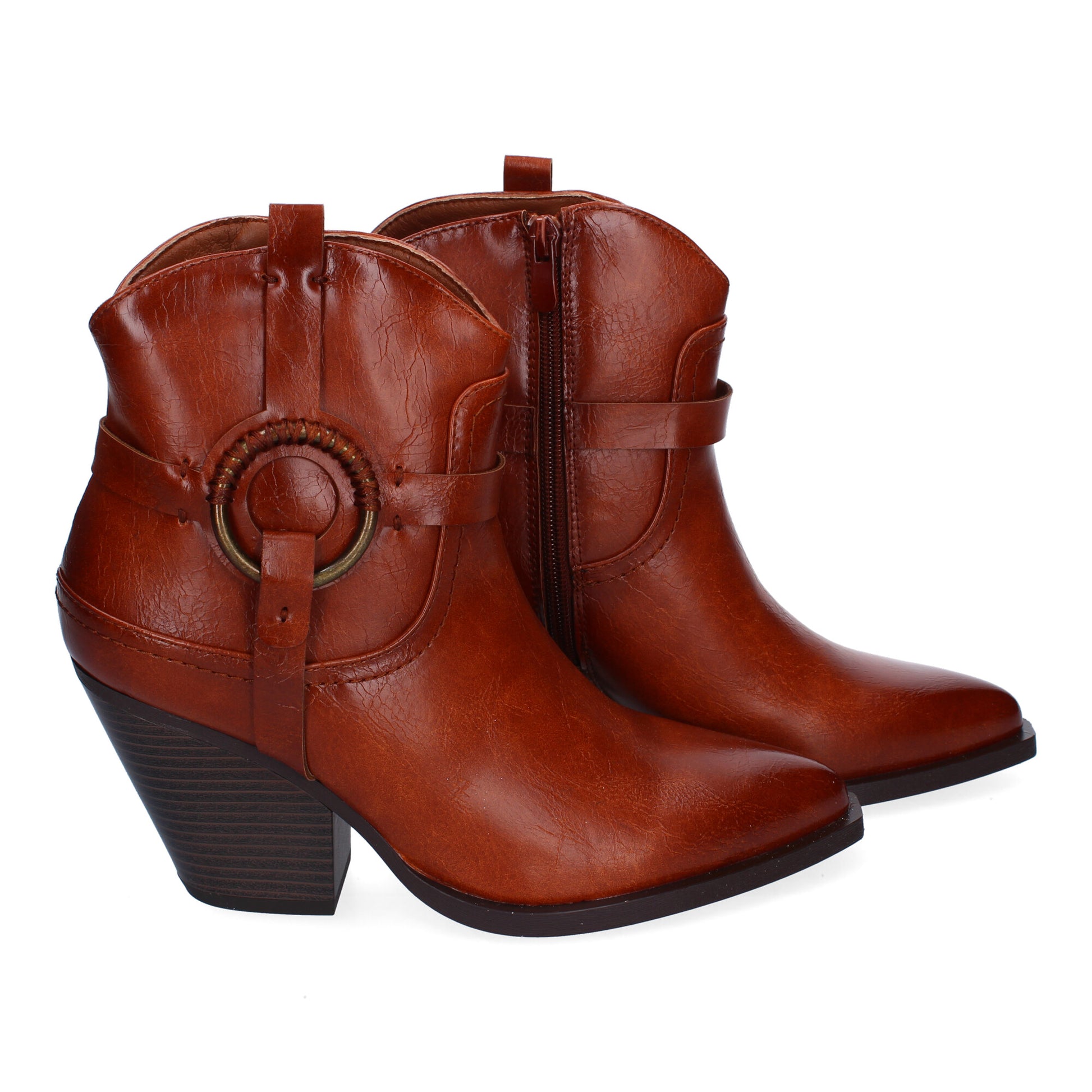 Botín cowboy camel moderno