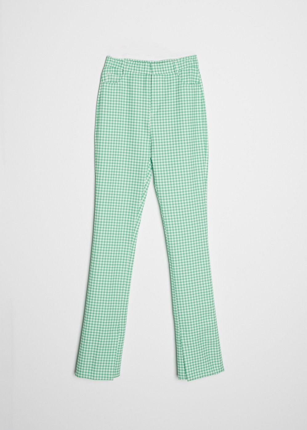 Legging flare cuadros vichy verde campana