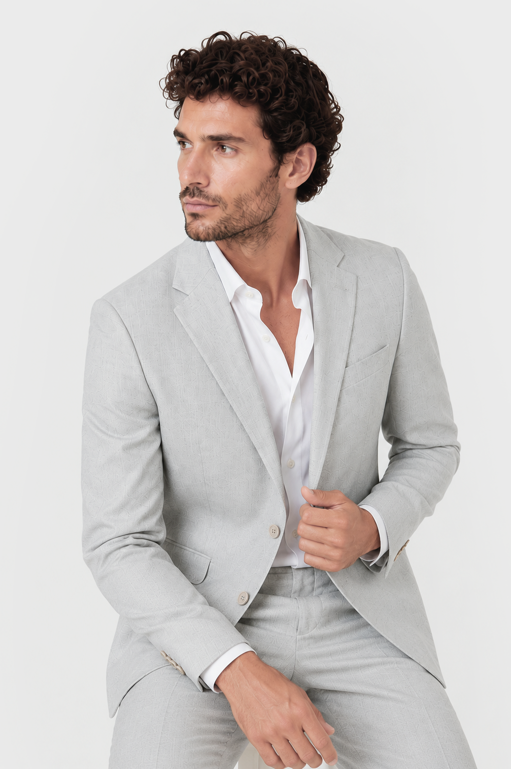 Americana de traje para hombre de diseño español en lino y algodón Celopman
