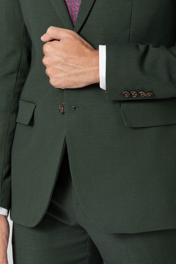Americana de traje verde para hombre con solapa
