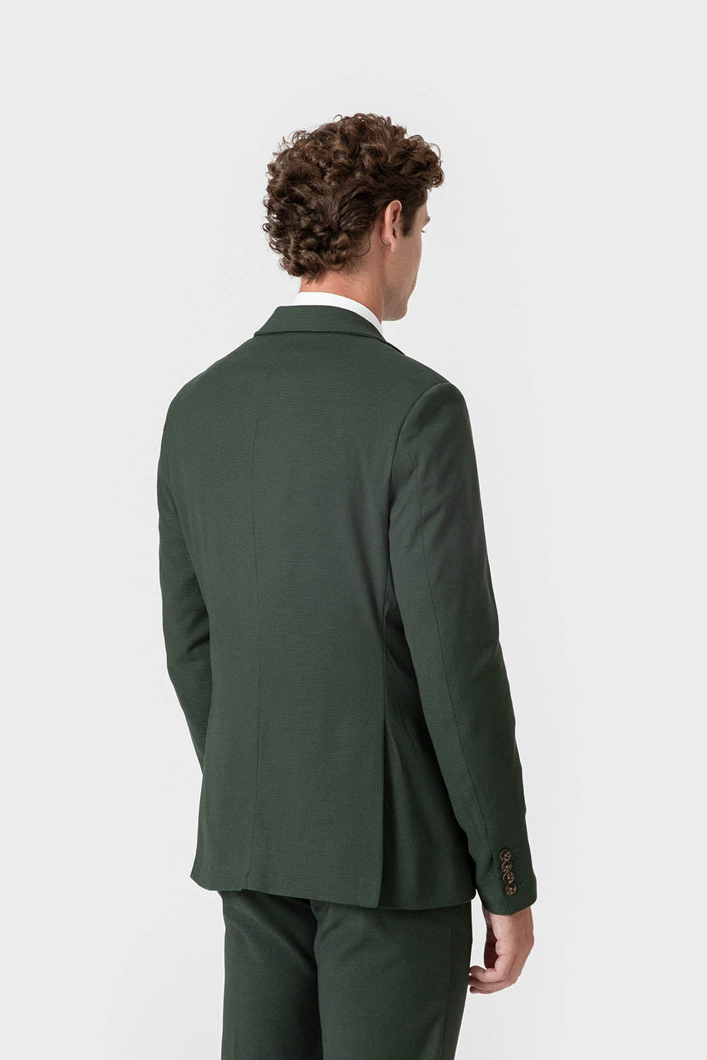 Americana de traje verde para hombre con solapa