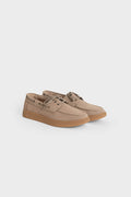 Zapatos náuticos beige de hombre con suela a contraste