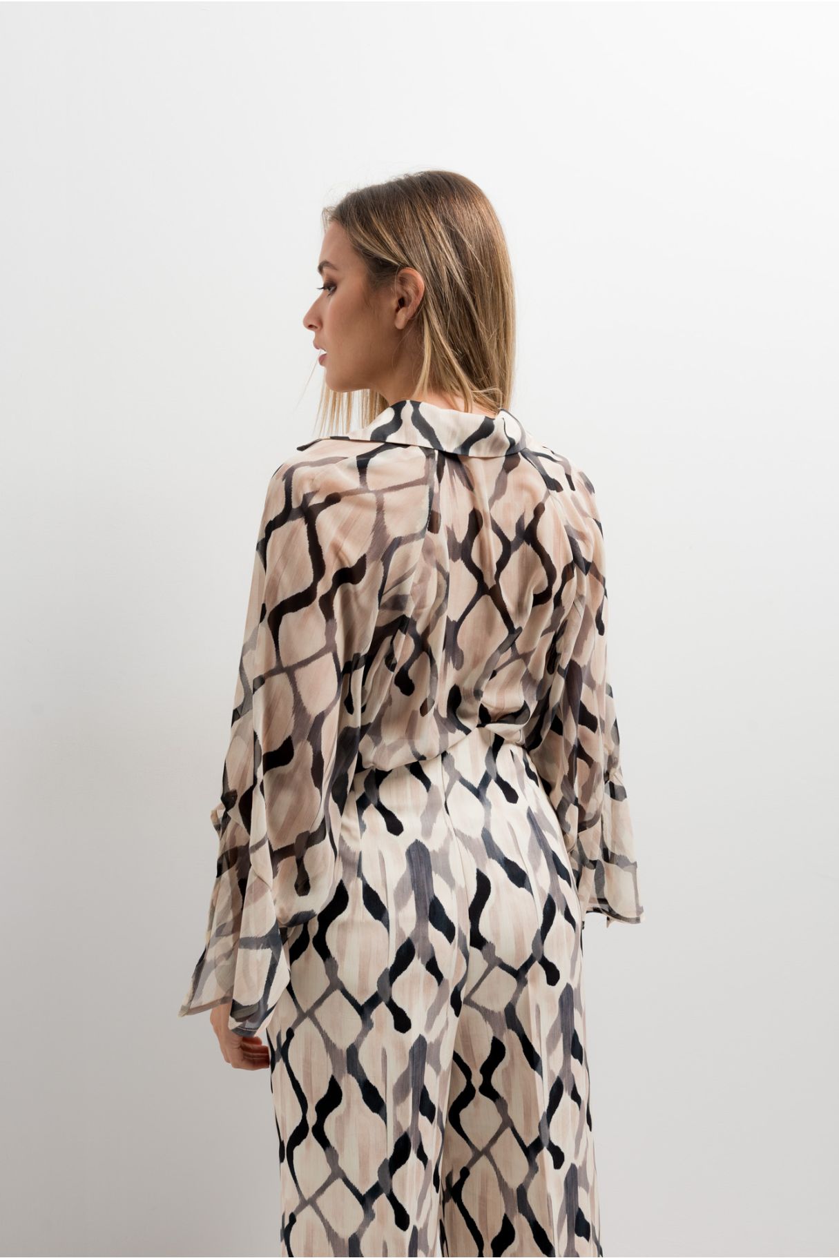 Pantalón estampado culotte de mujer, pantalones elegantes para mujer