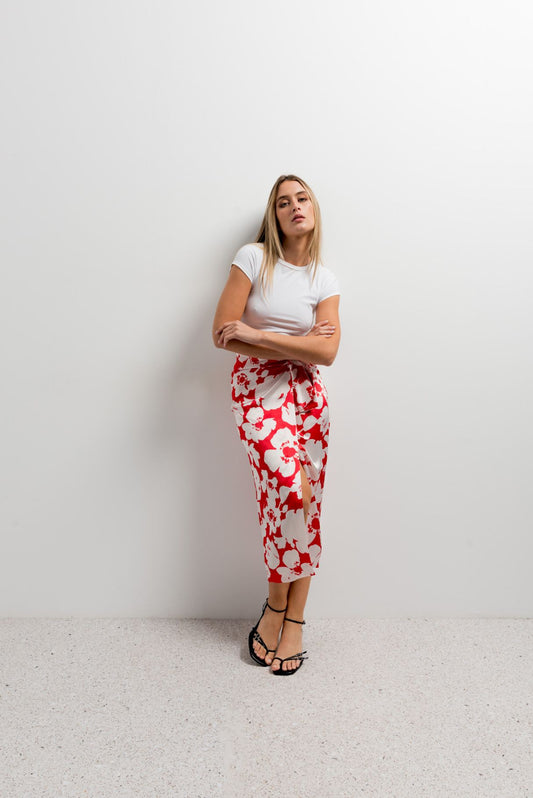 Falda midi estampada