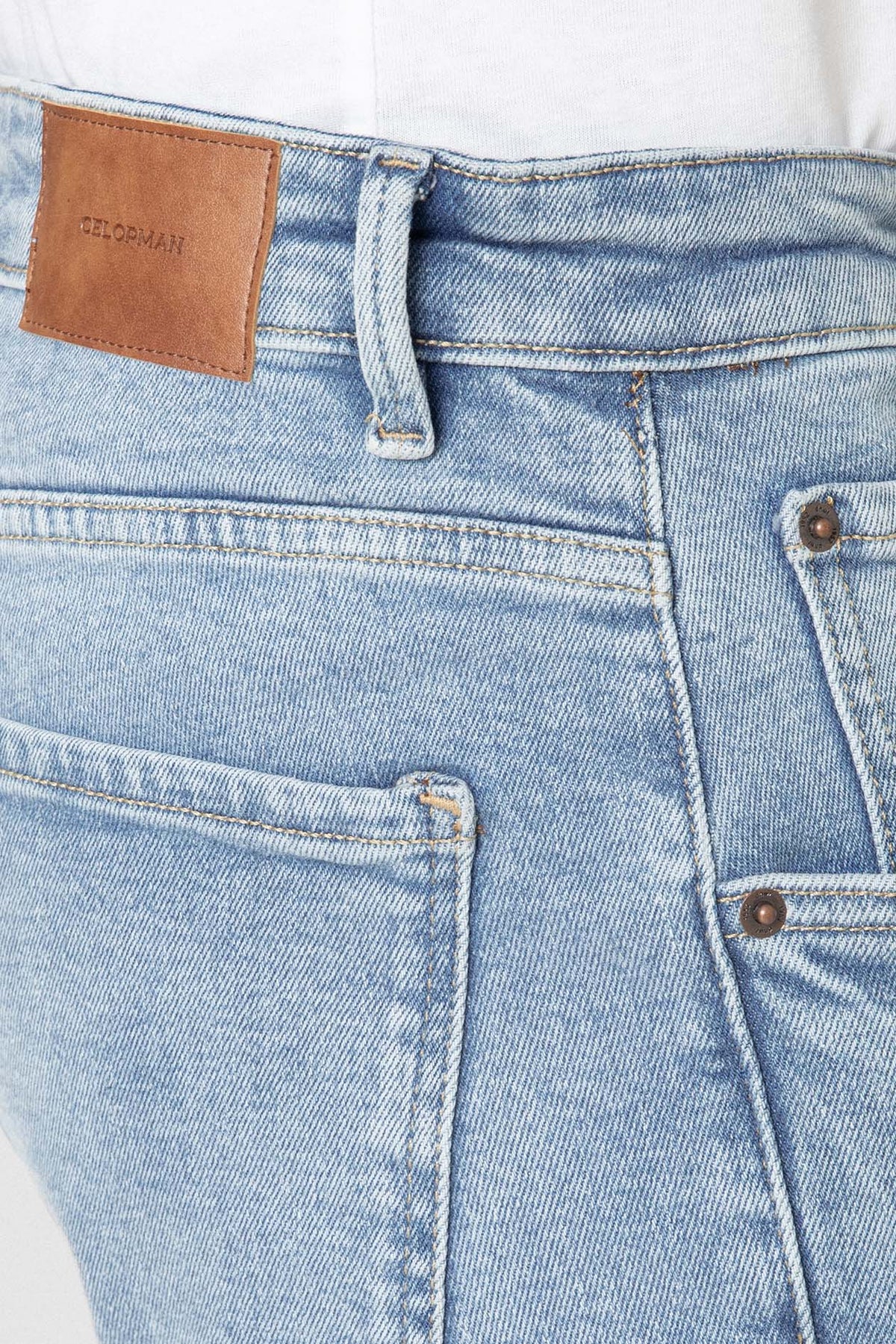 Vaqueros Slim Fit Azul Claro para Hombre de Algodón