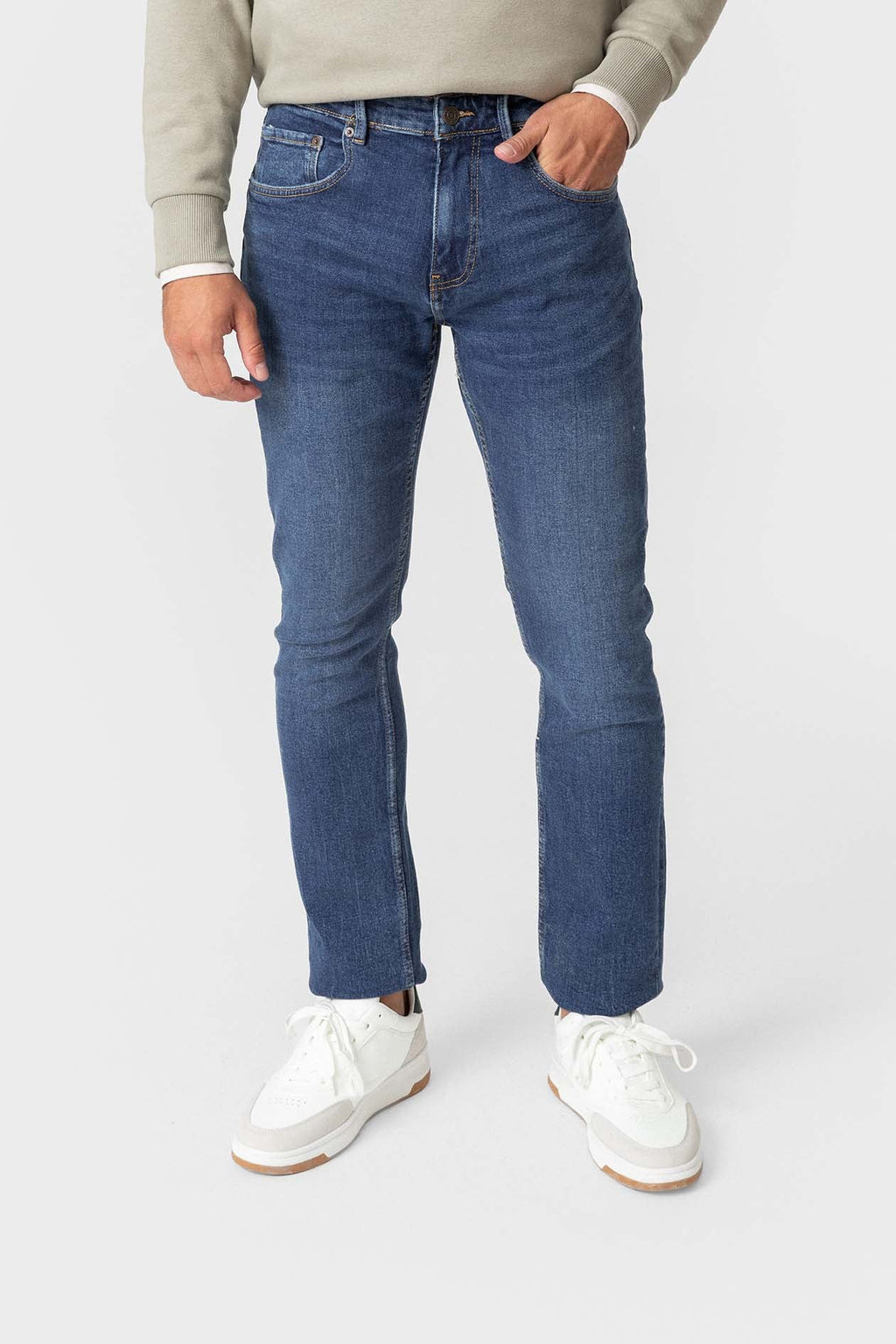 Vaqueros Slim Fit Azul Oscuro para Hombre de Algodón