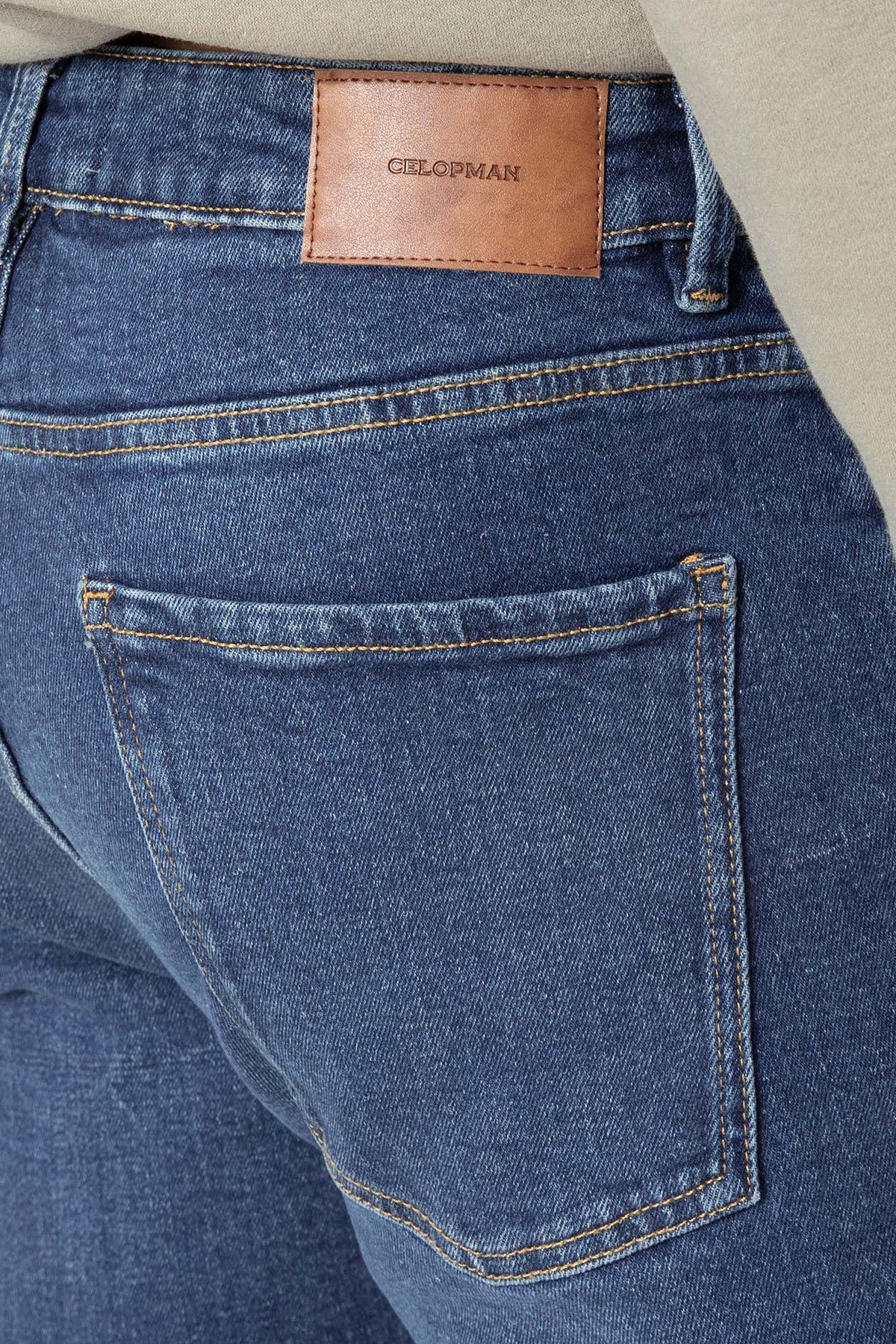Vaqueros Slim Fit Azul Oscuro para Hombre de Algodón