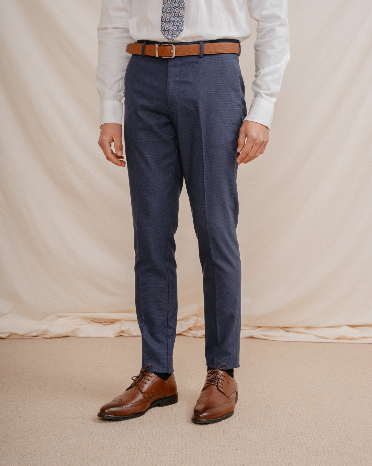 PANTALÓN TRAJE ESTRUCTURA AZUL