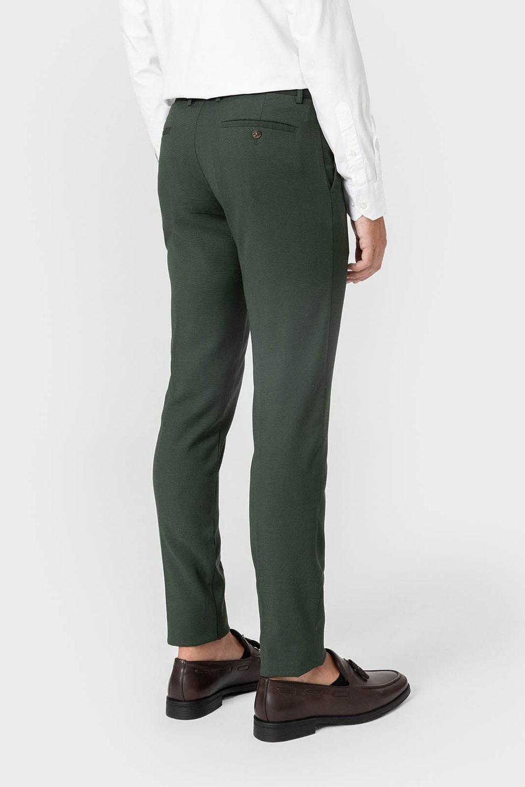Pantalón de traje verde para hombre con forro interior