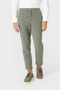 Pantalón de traje de punto verde con cordón para hombre