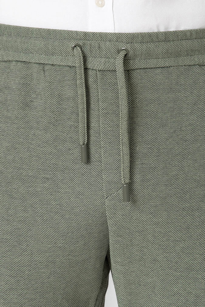 Pantalón de traje de punto verde con cordón para hombre