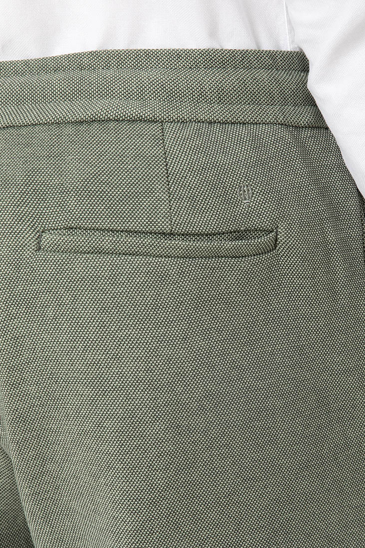 Pantalón de traje de punto verde con cordón para hombre
