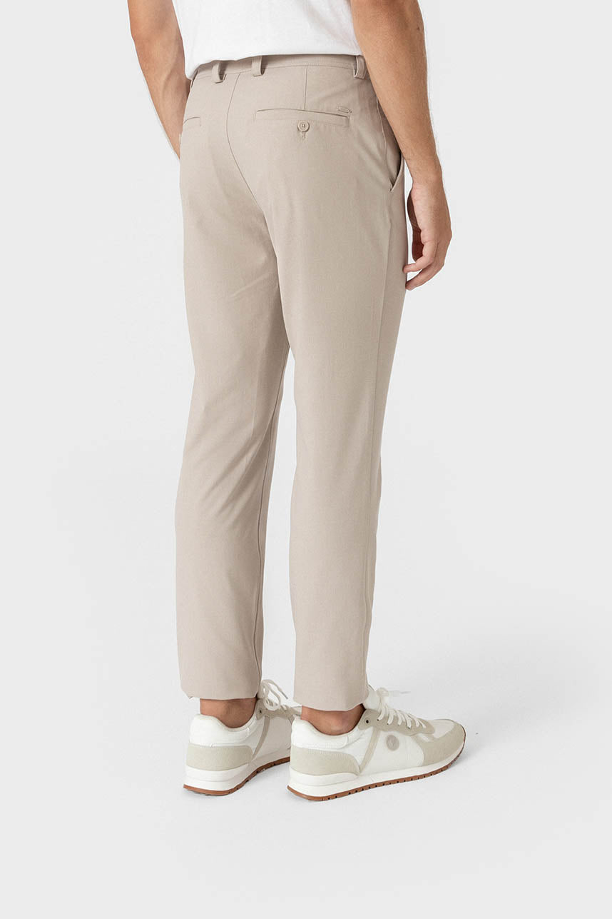 Pantalón de vestir beige para hombre de corte regular