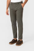 Pantalón chino slim verde de hombre en algodón con elastano