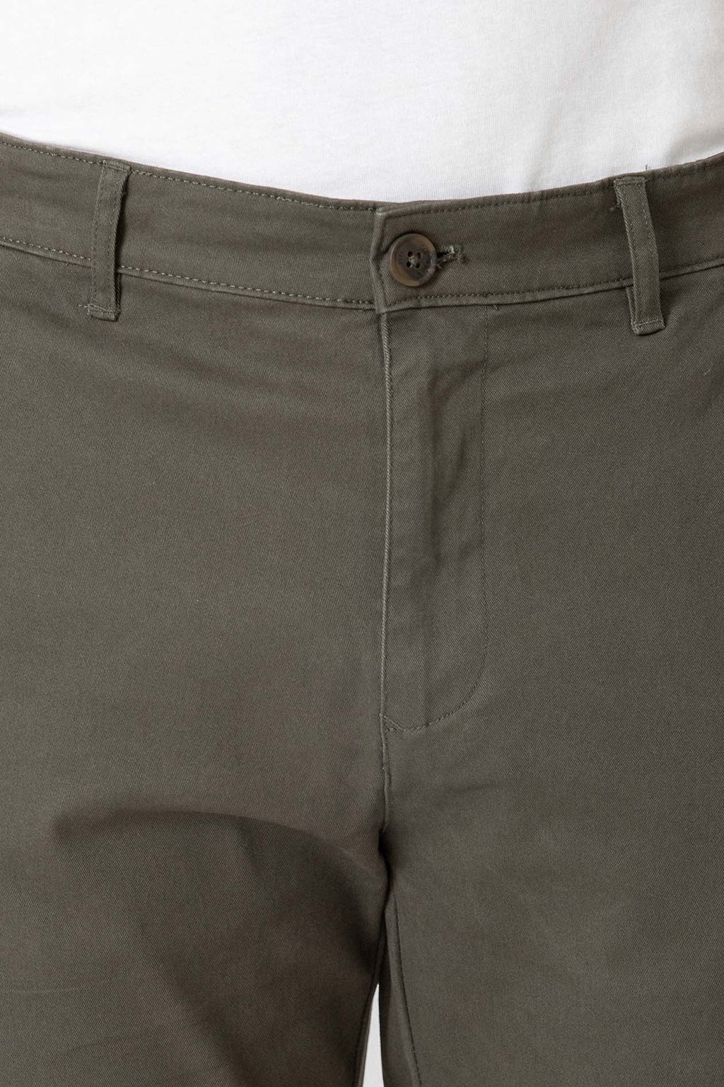 Pantalón chino slim verde de hombre en algodón con elastano