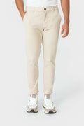 Pantalón chino slim beige claro de hombre en algodón con elastano
