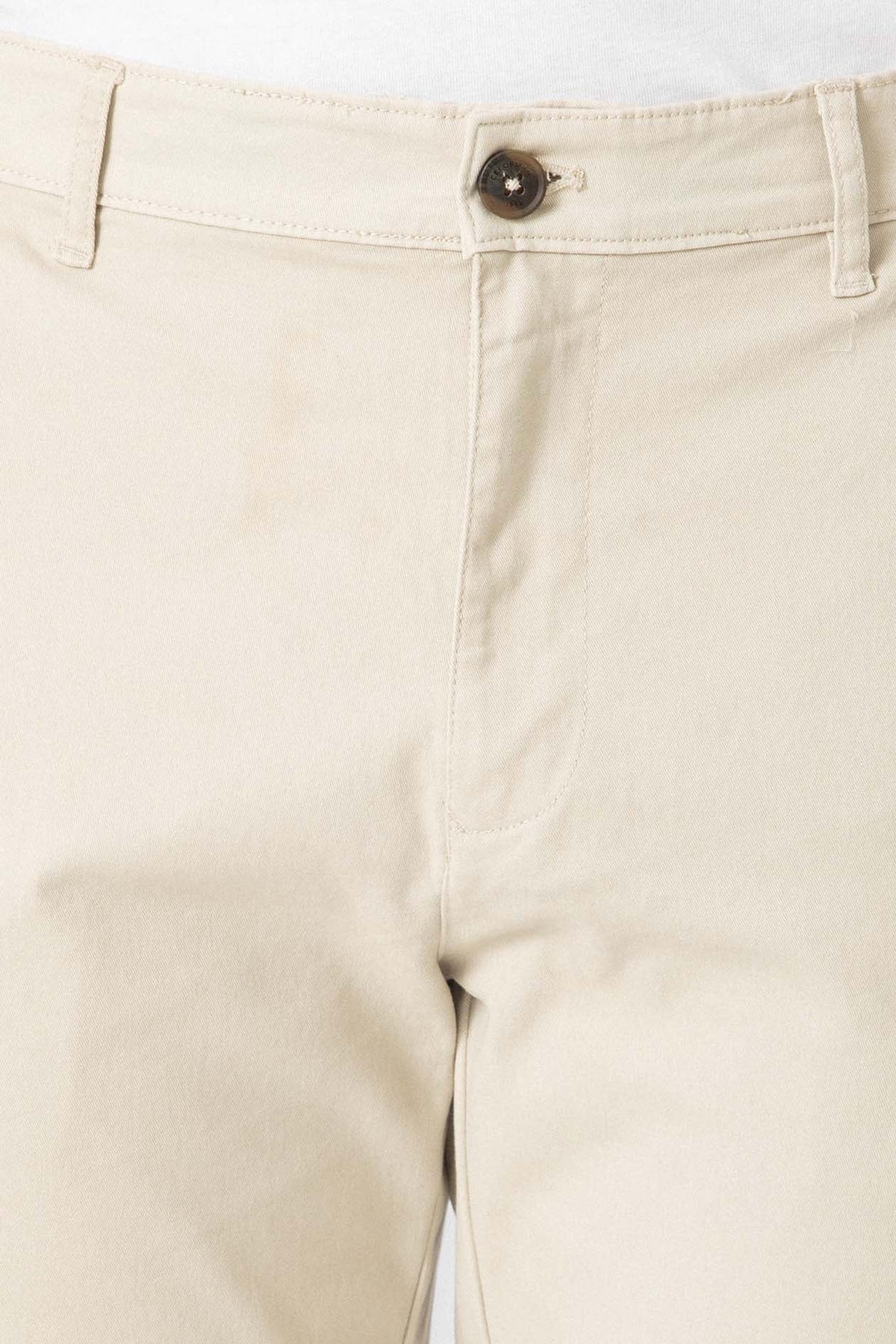 Pantalón chino slim beige claro de hombre en algodón con elastano