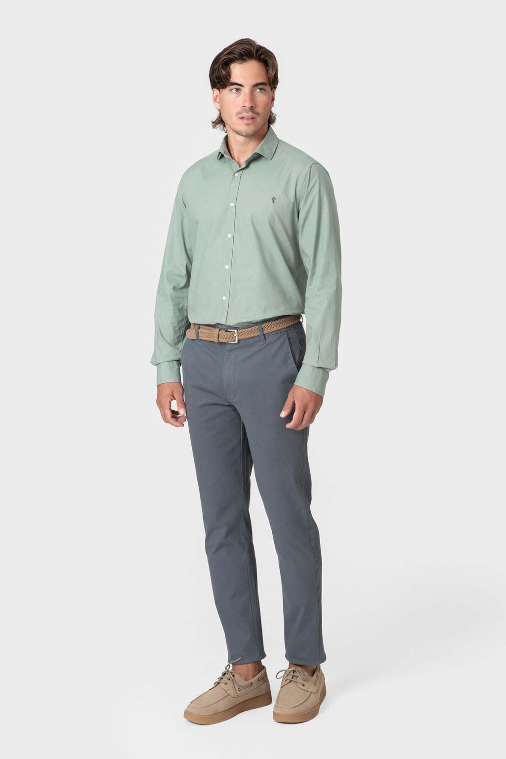 Pantalón chino slim azul marino de hombre en algodón con elastano