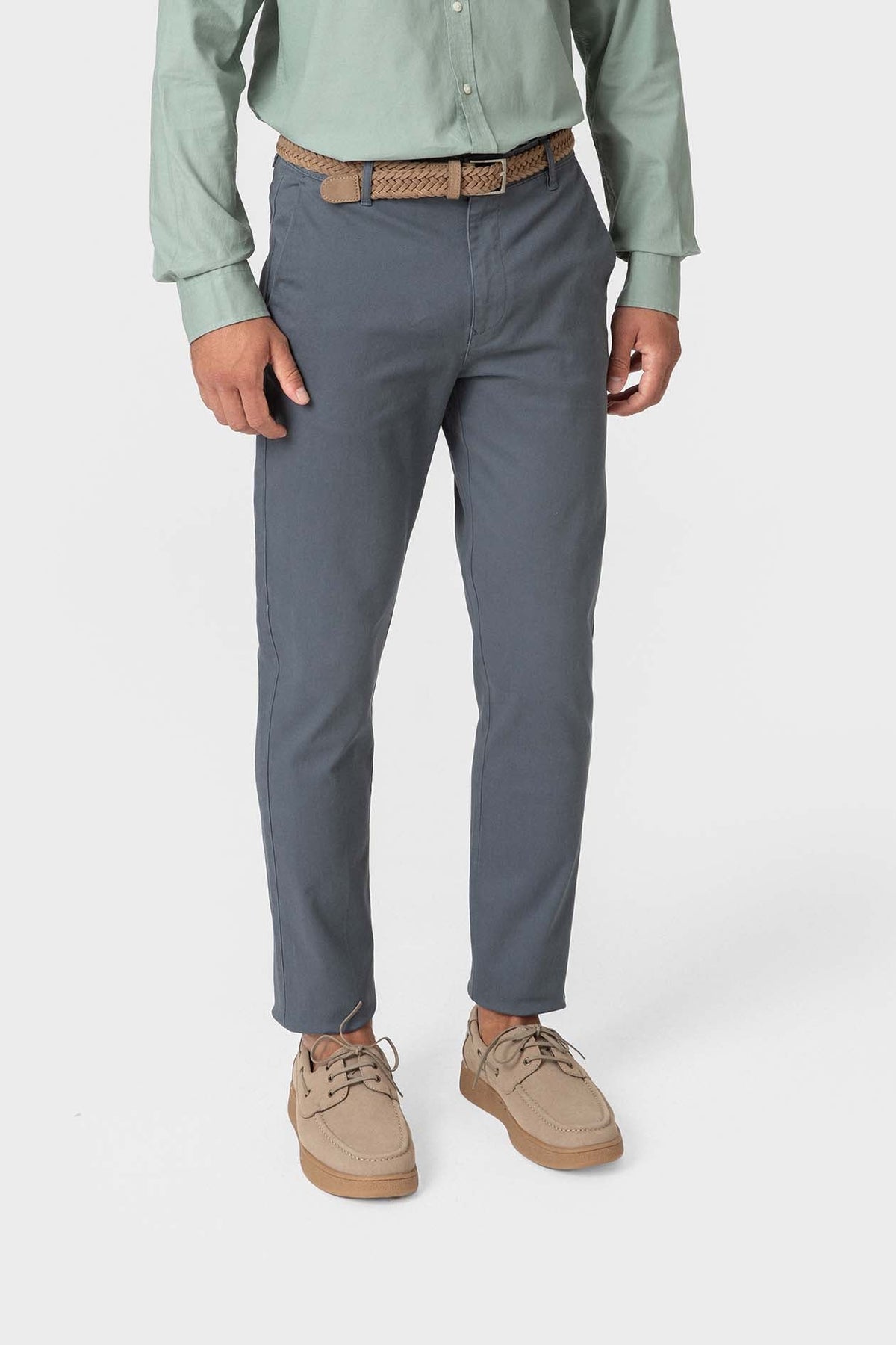 Pantalón chino slim azul marino de hombre en algodón con elastano