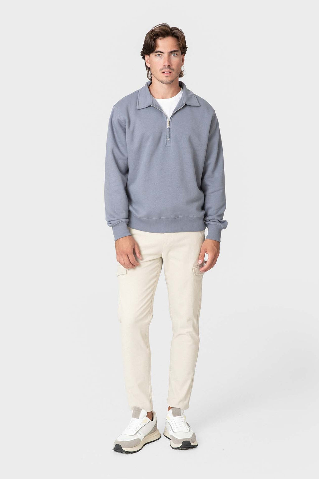 Pantalón Chino Cargo Beige para Hombre con Seis Bolsillos