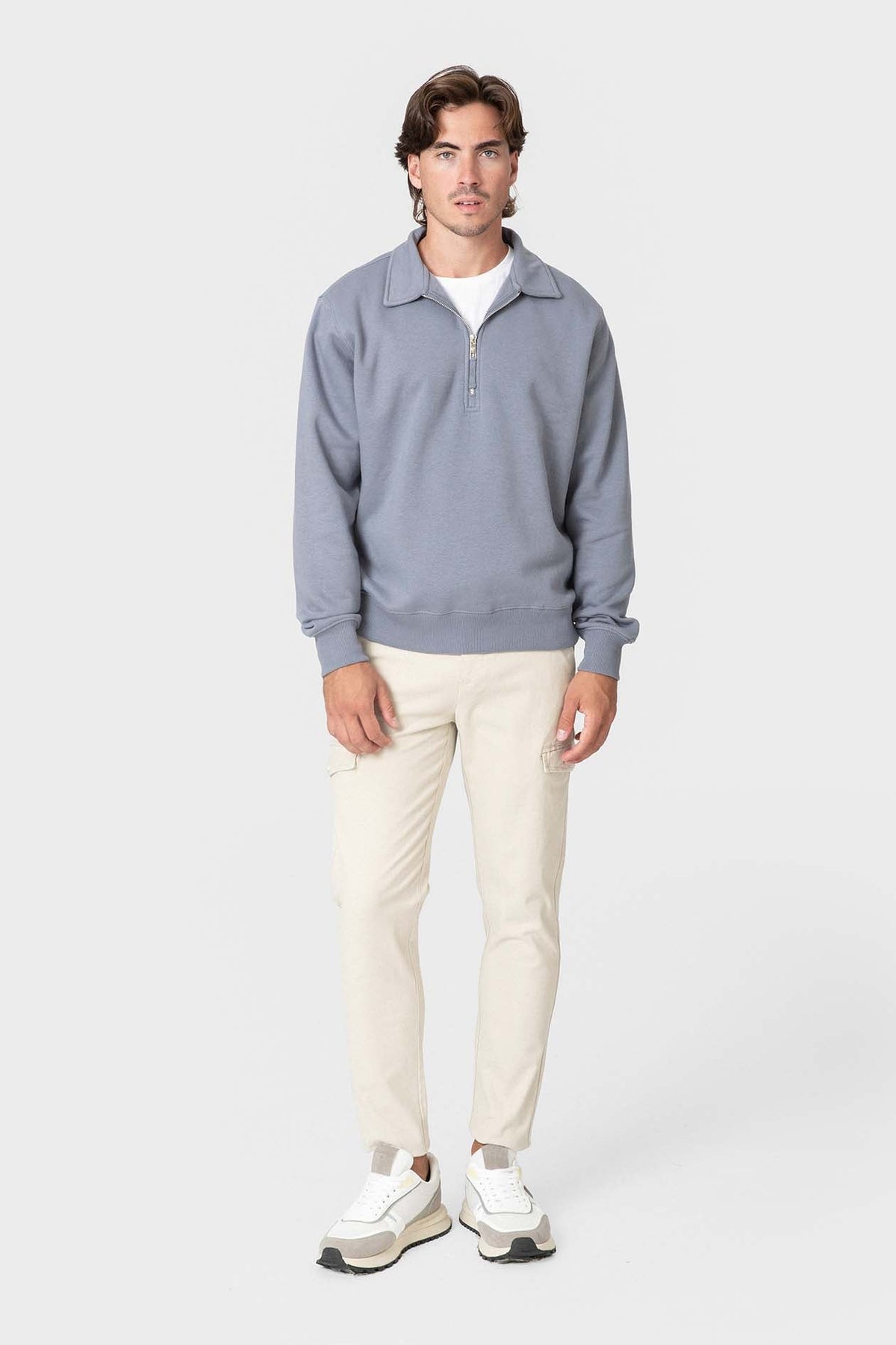 Pantalón Chino Cargo Beige para Hombre con Seis Bolsillos