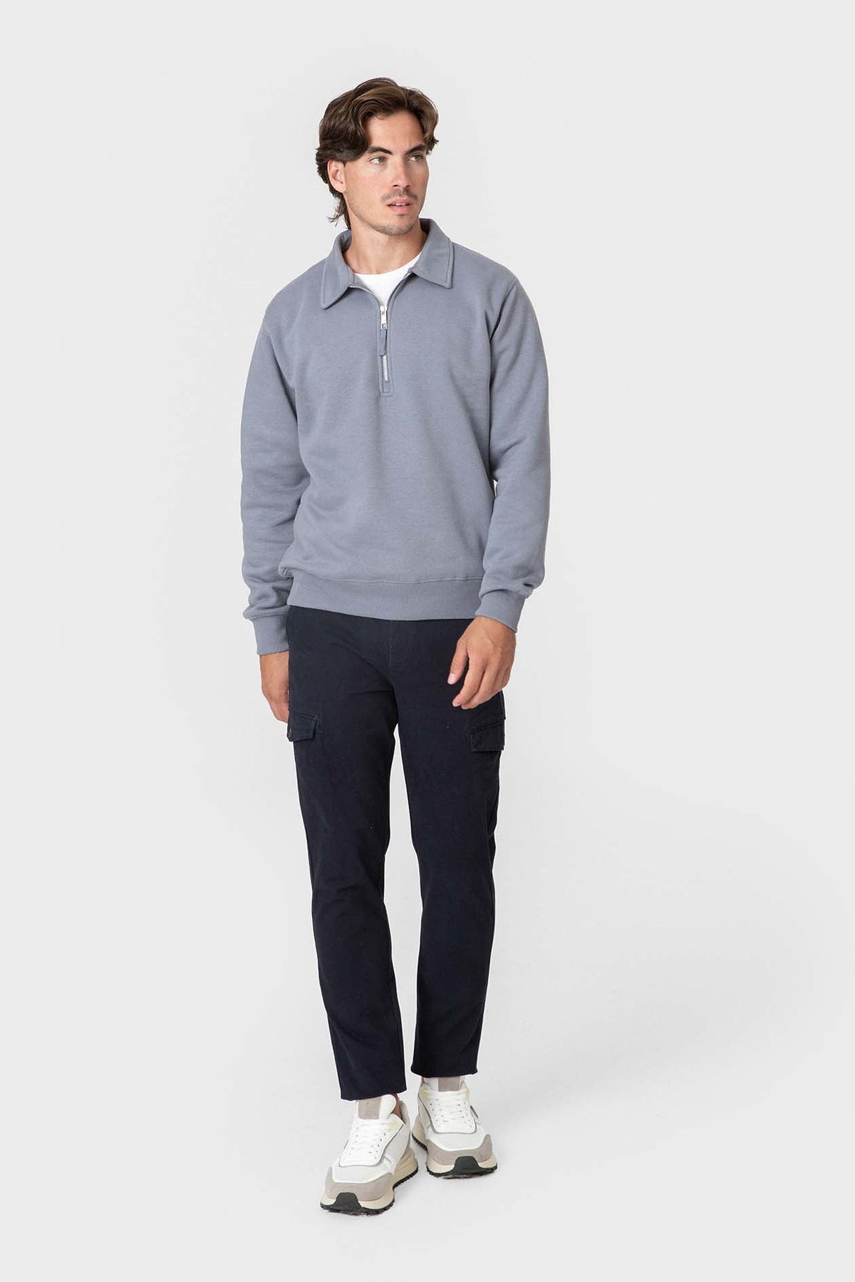 Pantalón Chino Cargo Azul para Hombre con Seis Bolsillos