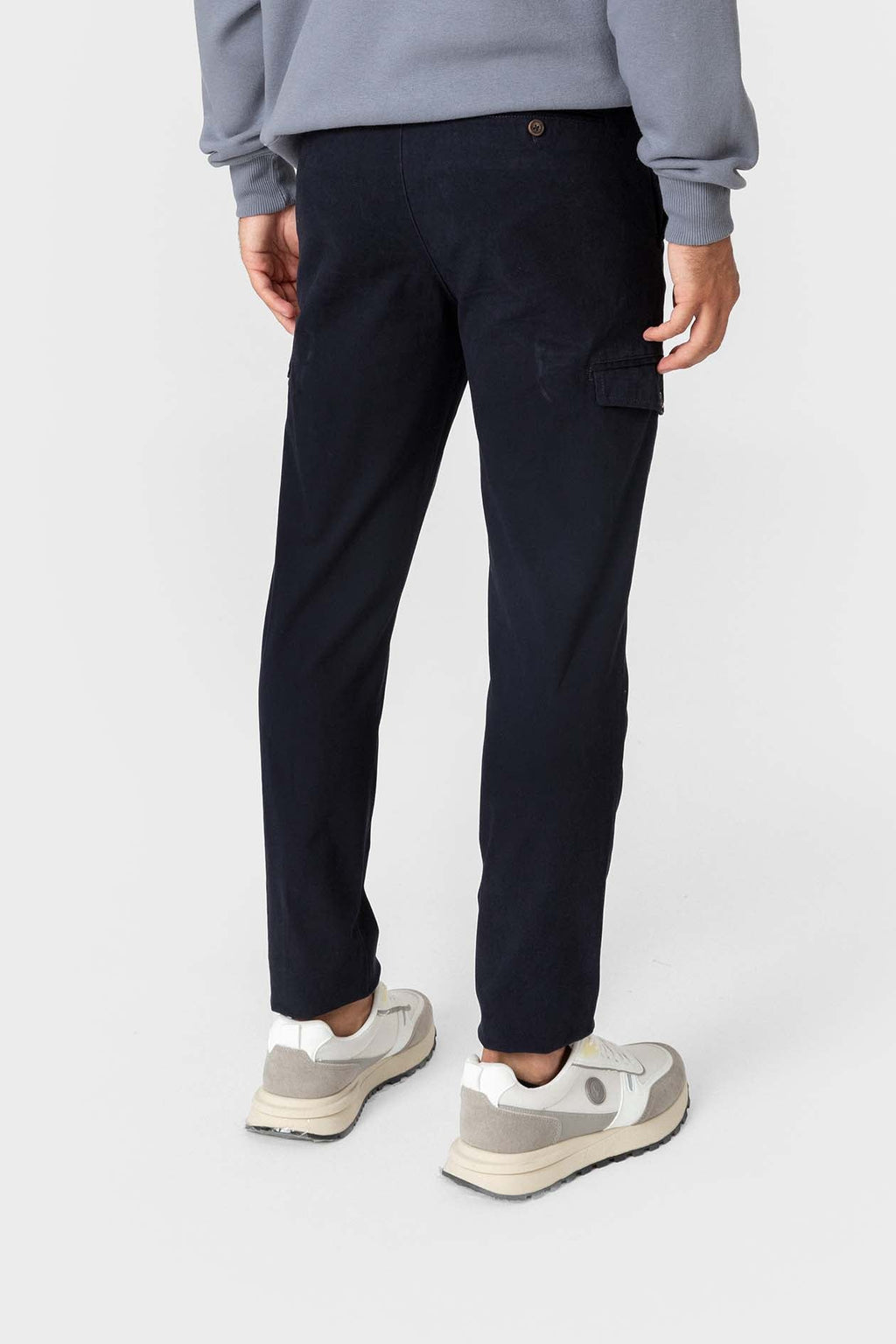 Pantalón Chino Cargo Azul para Hombre con Seis Bolsillos