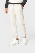 Pantalón jogger cargo beige de hombre con cintura elástica