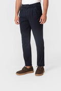 Pantalón Chino Azul con Pinzas Slim para Hombre