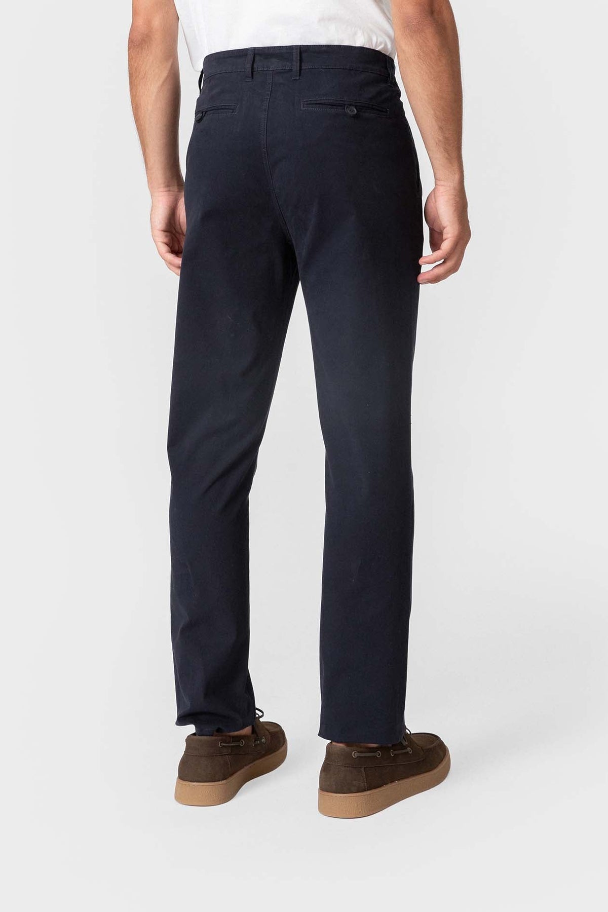 Pantalón Chino Azul con Pinzas Slim para Hombre