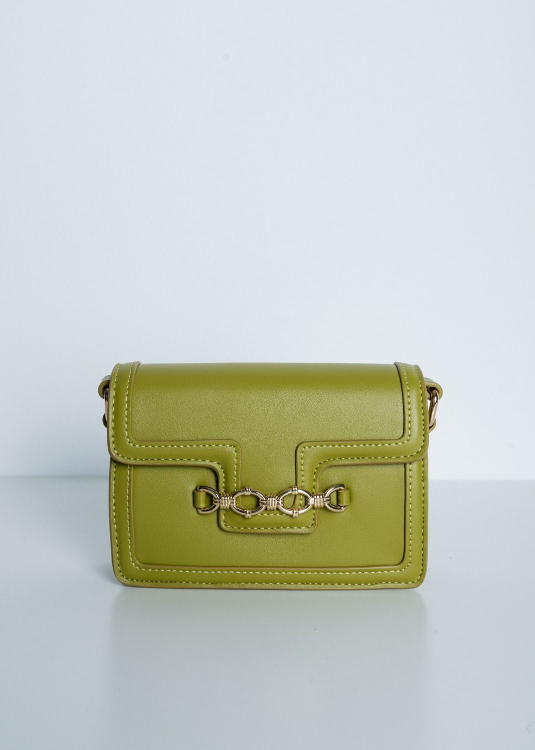 Bolso bandolera mujer hebilla caqui beige