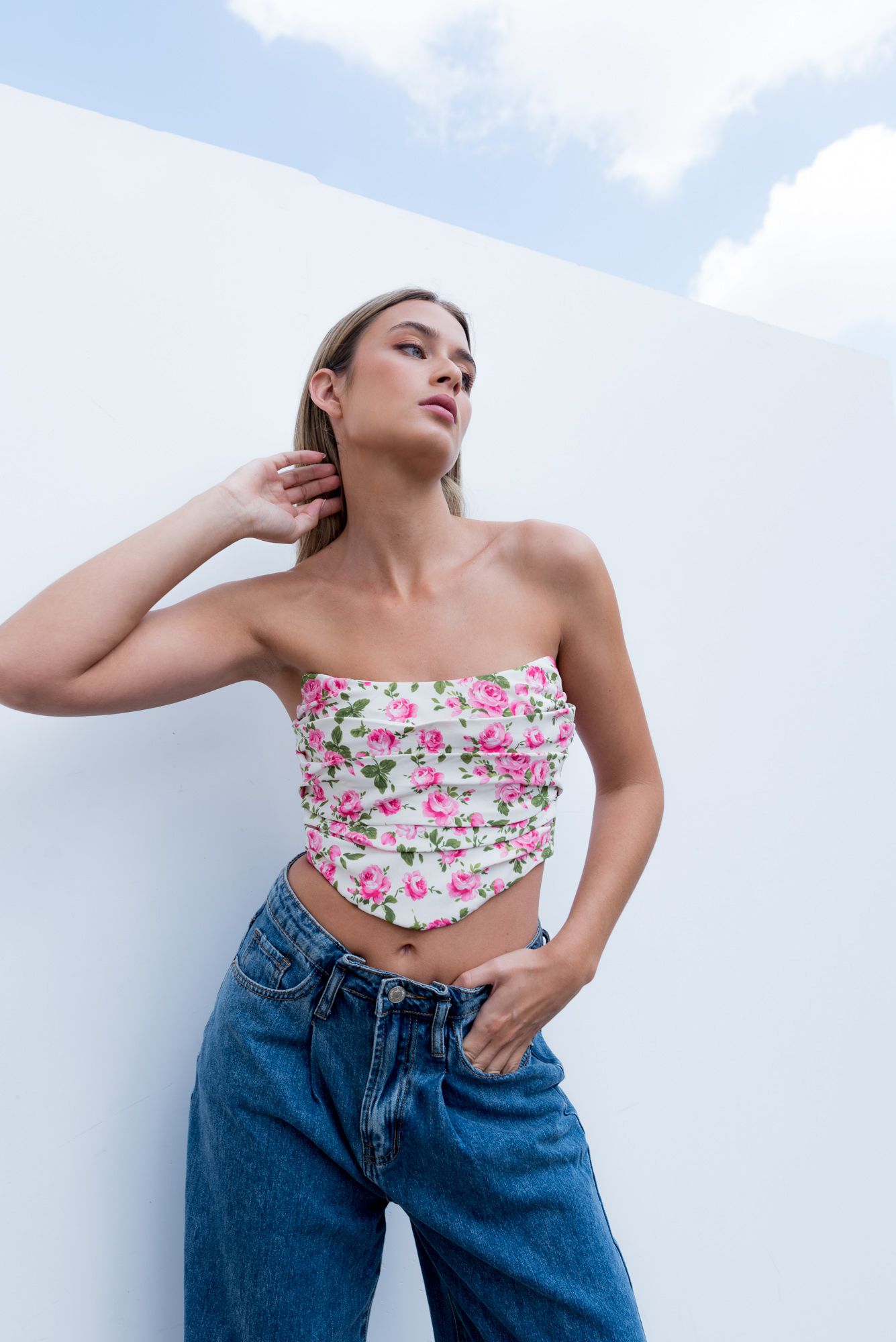 TOP CORSETERO FLORES