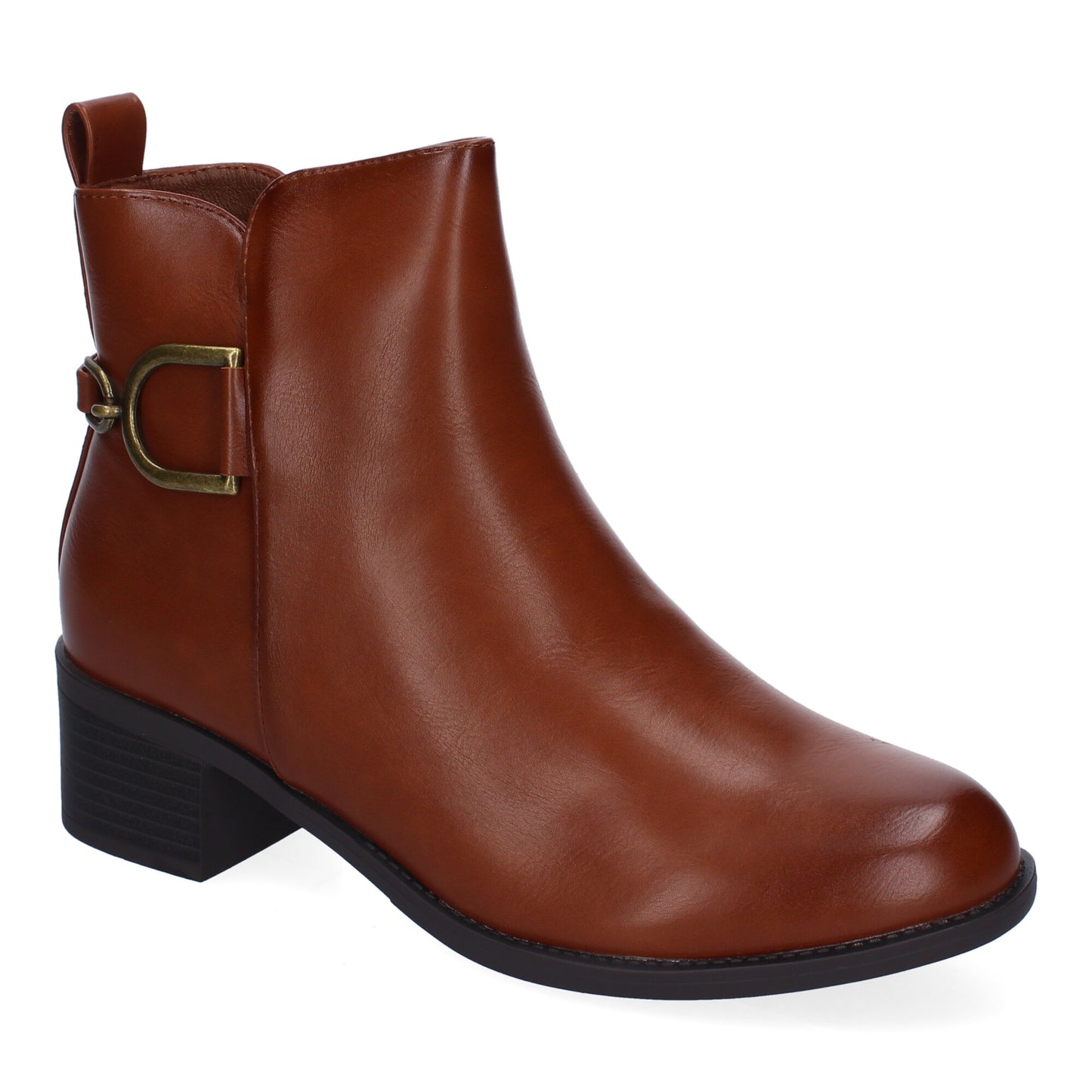 Botines tacón camel con hebilla