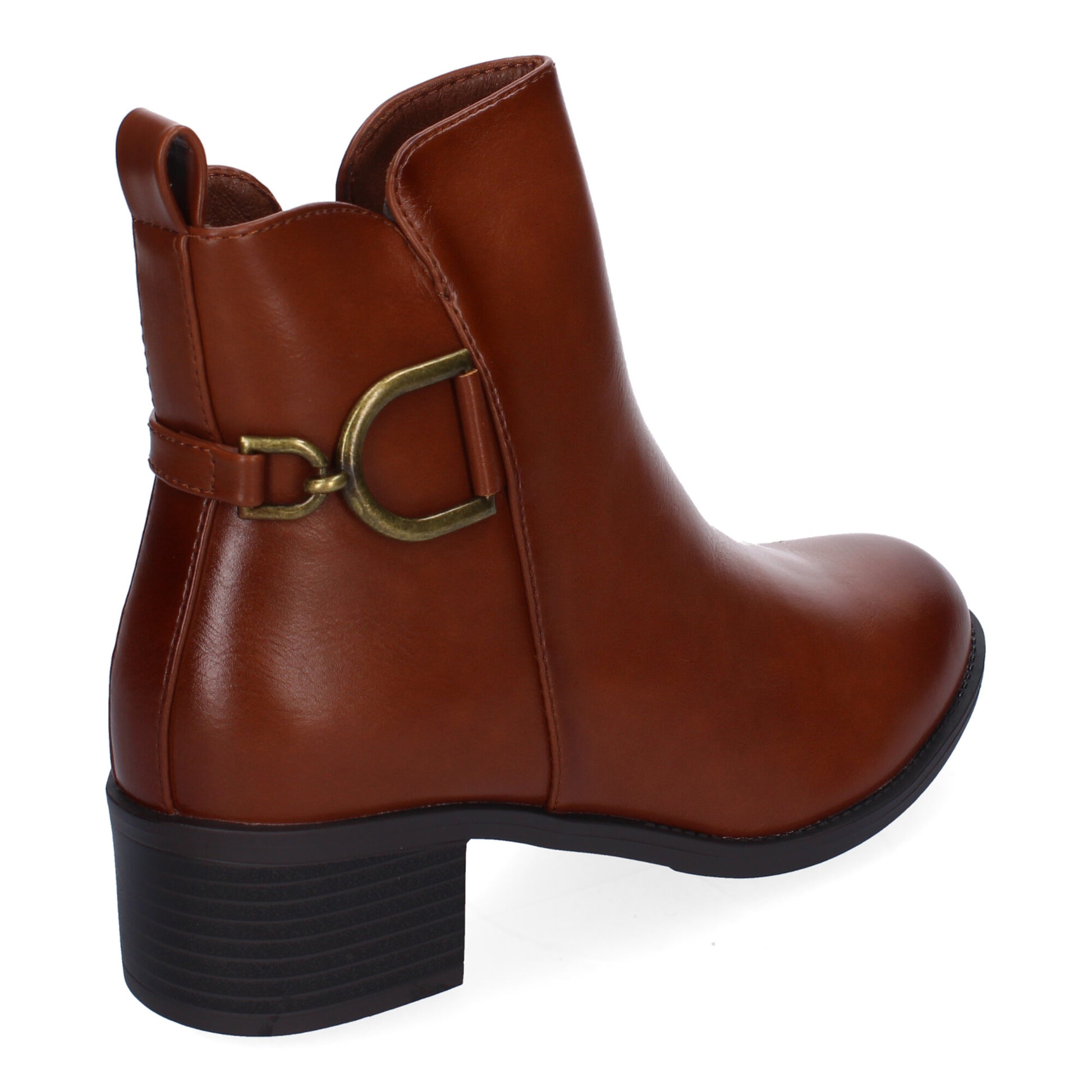 Botines tacón camel con hebilla