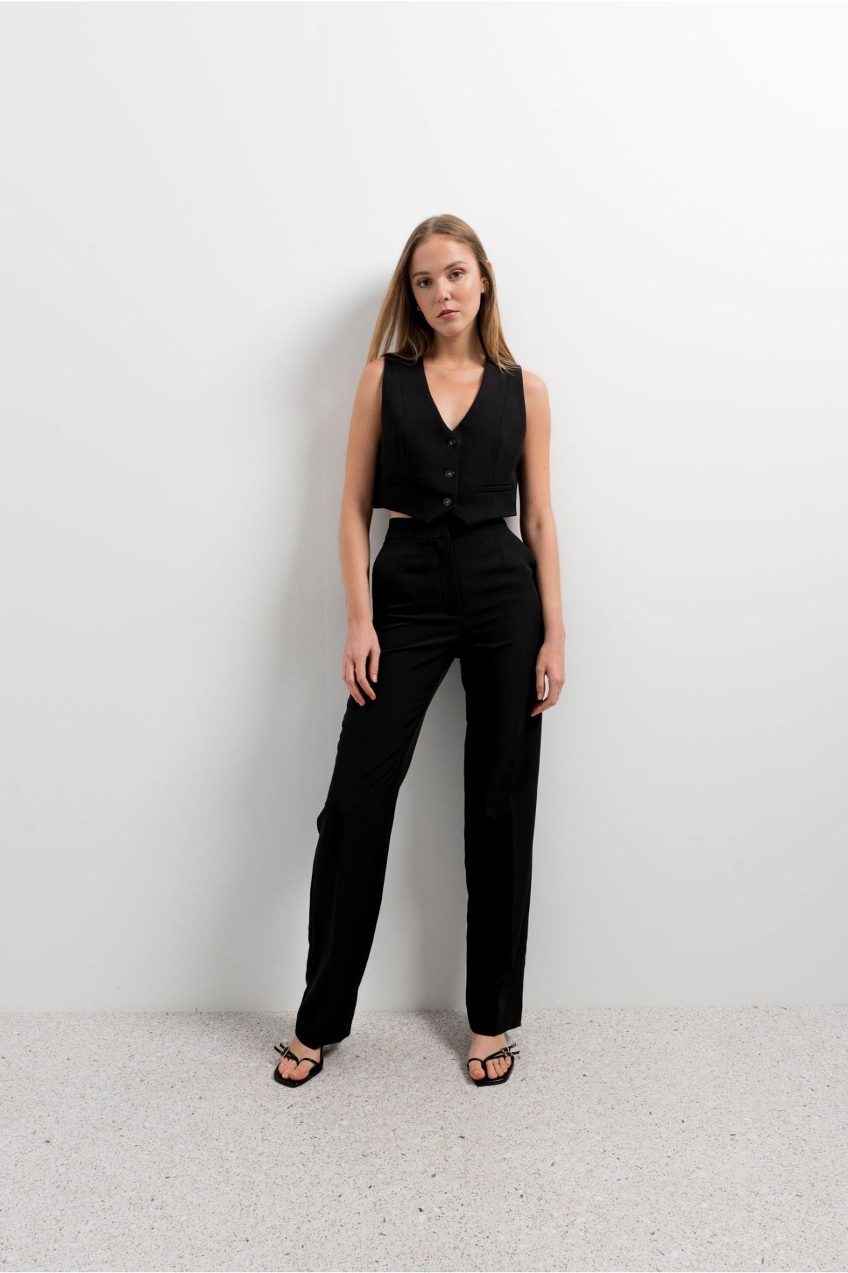 Pantalón recto de vestir para mujer elegante y muy cómodo, pantalones de vestir negros para mujer de Emarola & Co