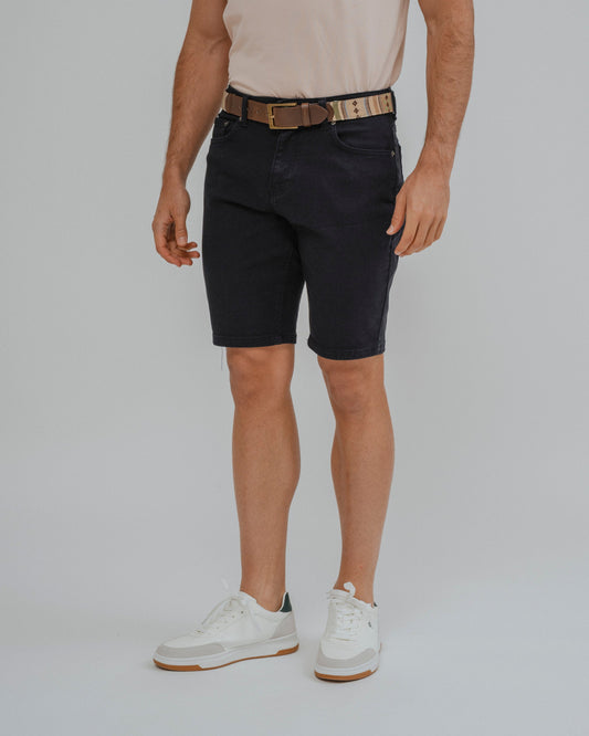 Bermuda corta 5 bolsillos azul marino para hombre