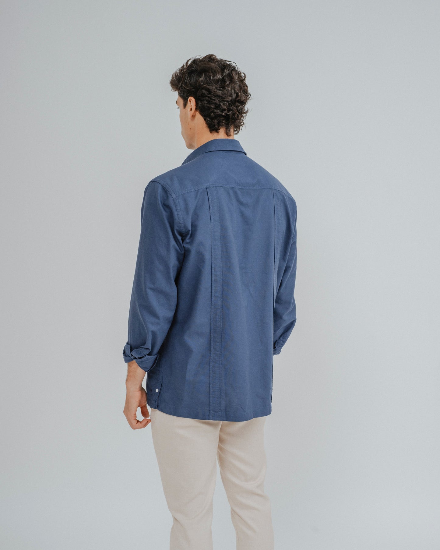 CAMISA CUBANA AZUL