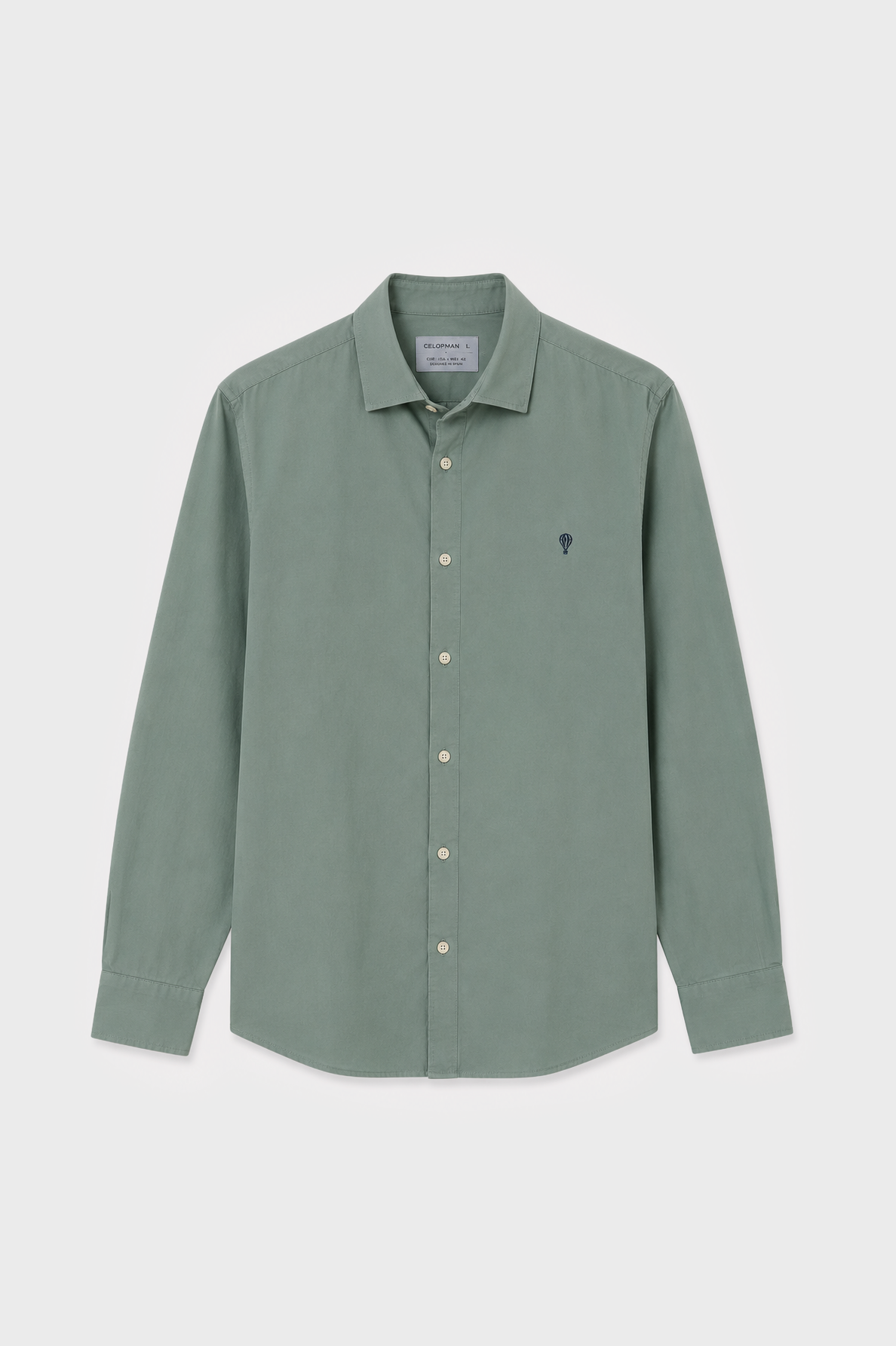 Camisa de algodón de hombre con efecto vintage y corte regular fit