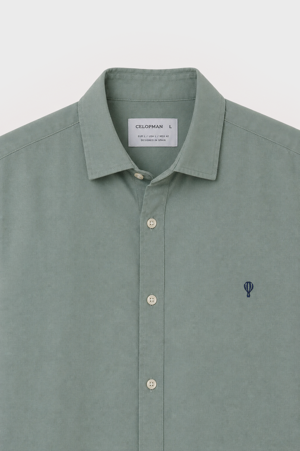 Camisa de algodón de hombre con efecto vintage y corte regular fit