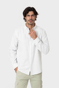 Camisa Oxford de hombre de rayas finas en algodón