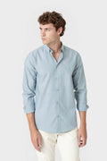 Camisa Oxford celeste de algodón para hombre