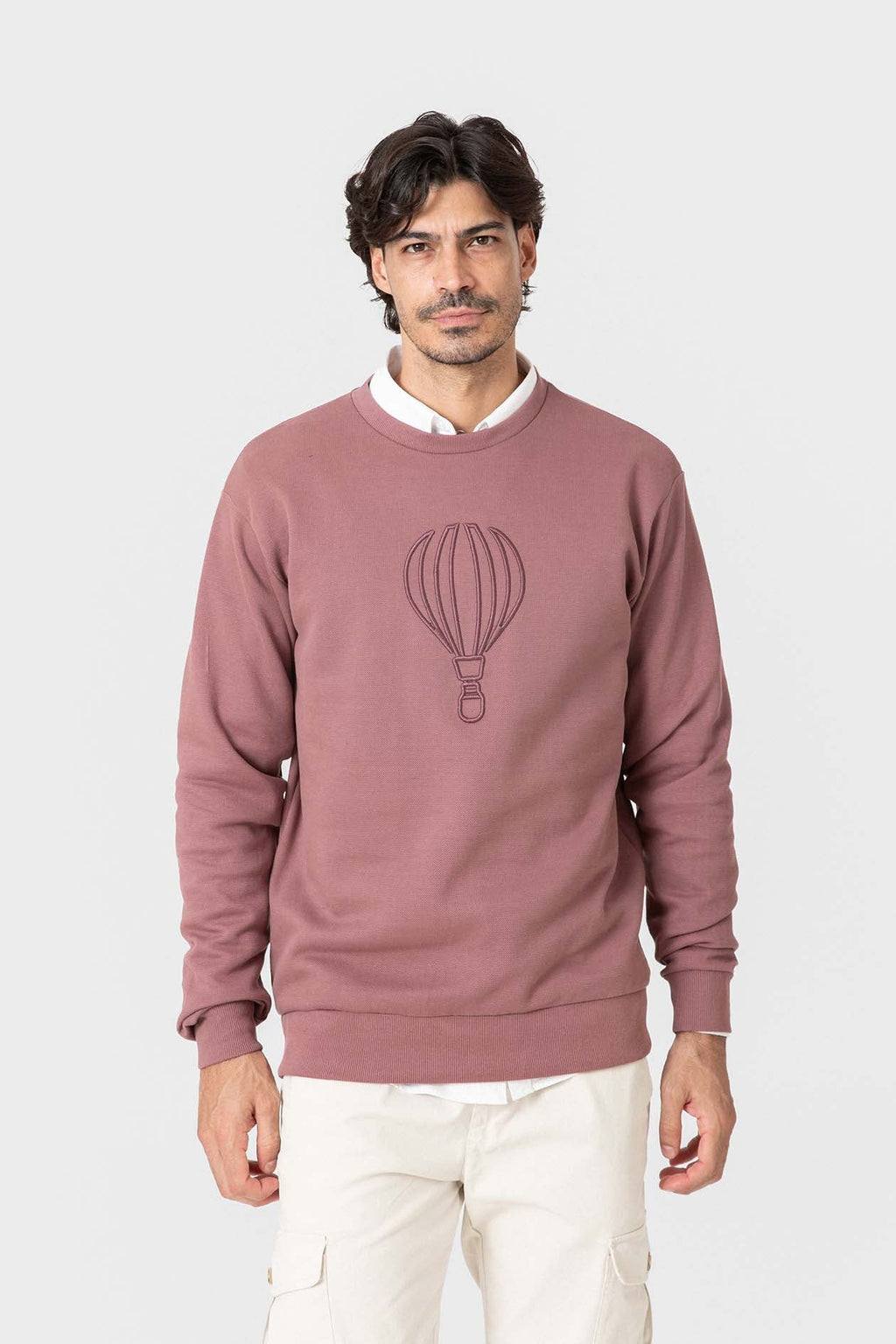 Sudadera básica de algodón para hombre con logo bordado