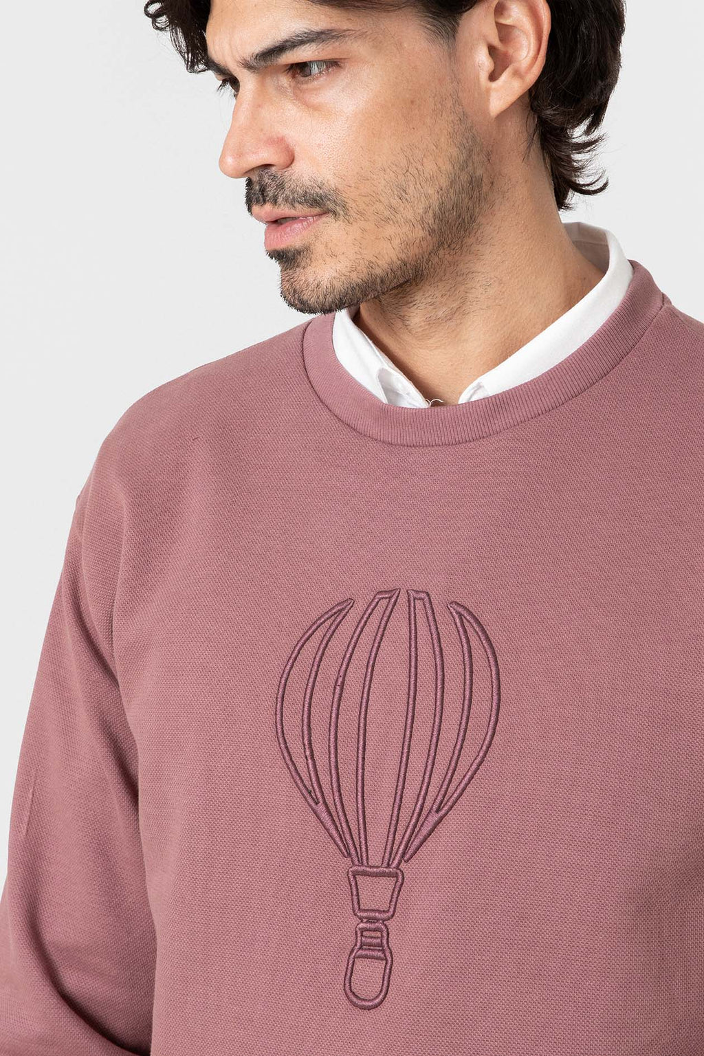 Sudadera básica de algodón para hombre con logo bordado