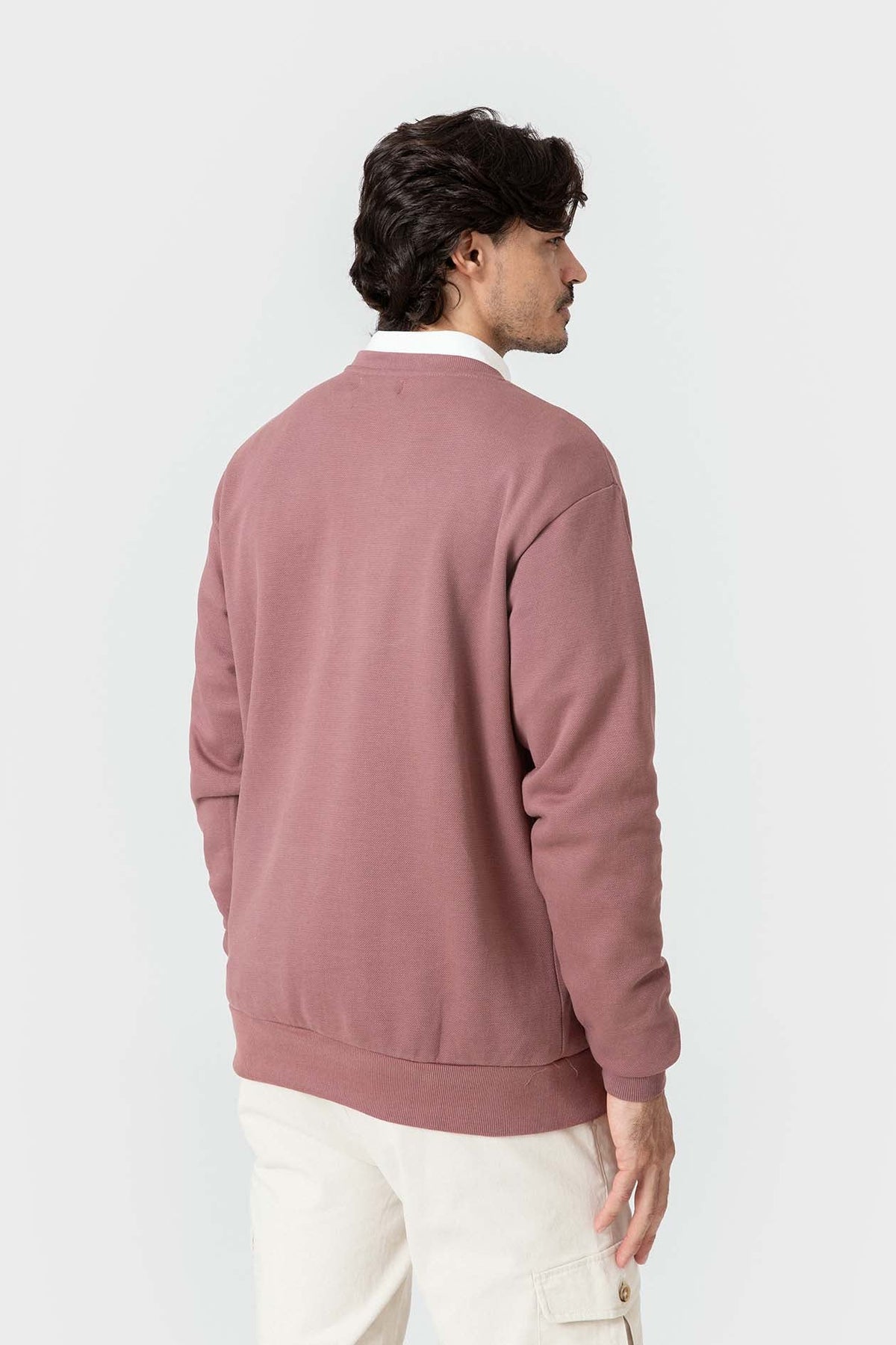 Sudadera básica de algodón para hombre con logo bordado