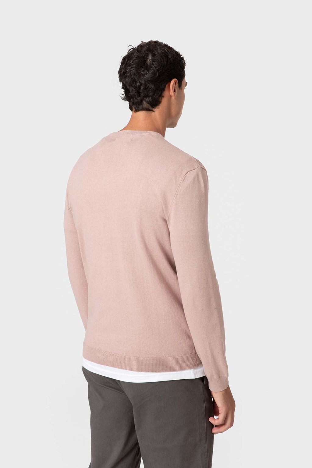 Jersey Rosa de Punto con Nudos para Hombre en Algodón