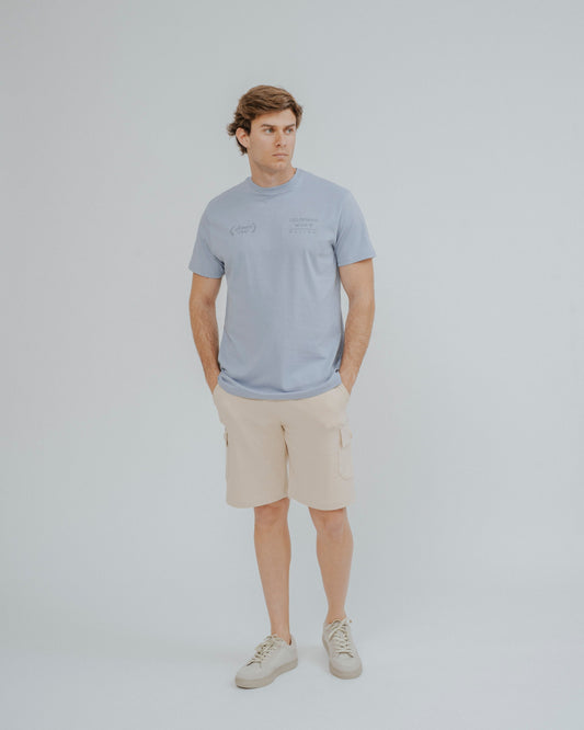 Camiseta celeste para hombre con estampado trasero Monaco Heritage