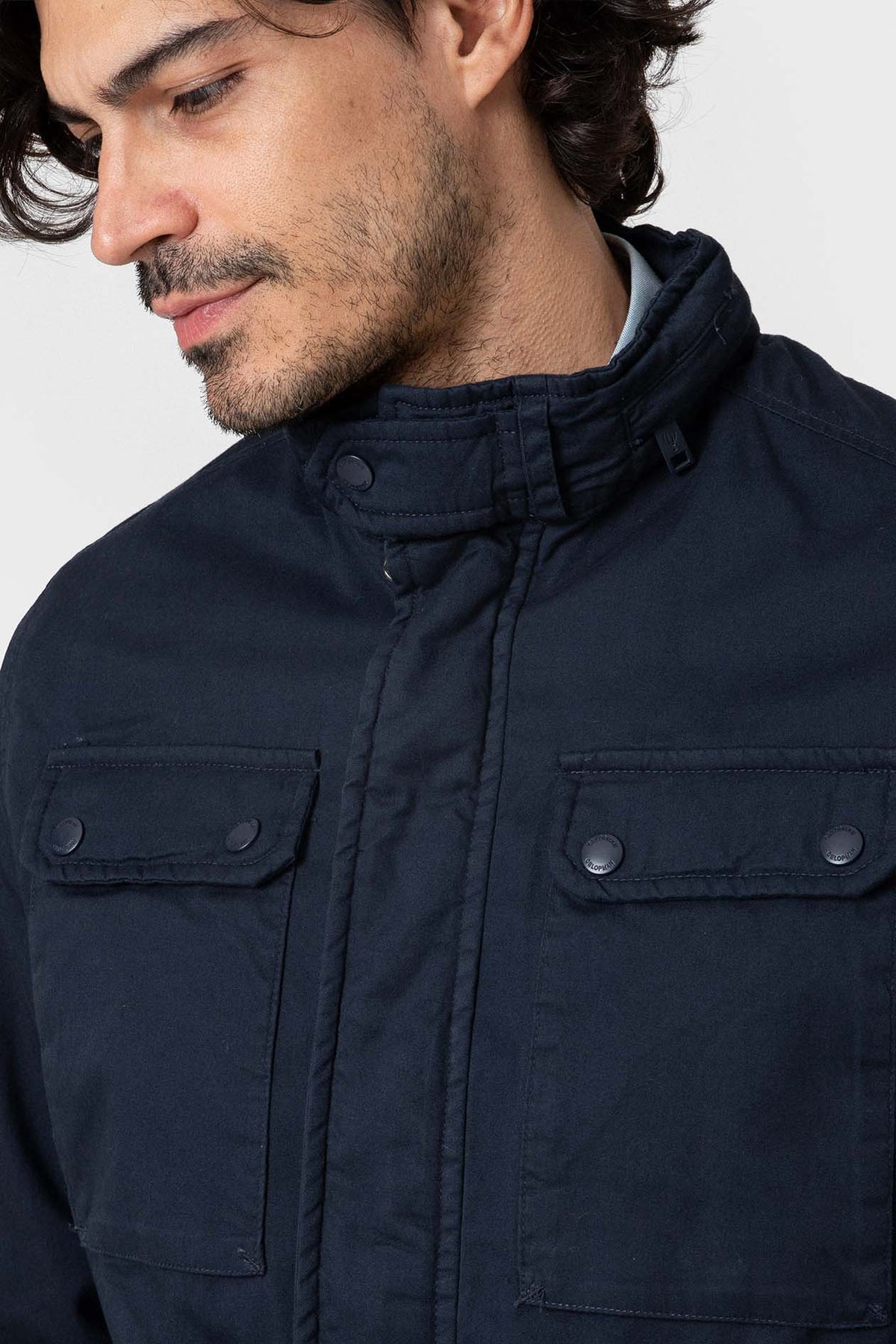 Chaqueta sahariana de algodón con cintura ajustable para hombre