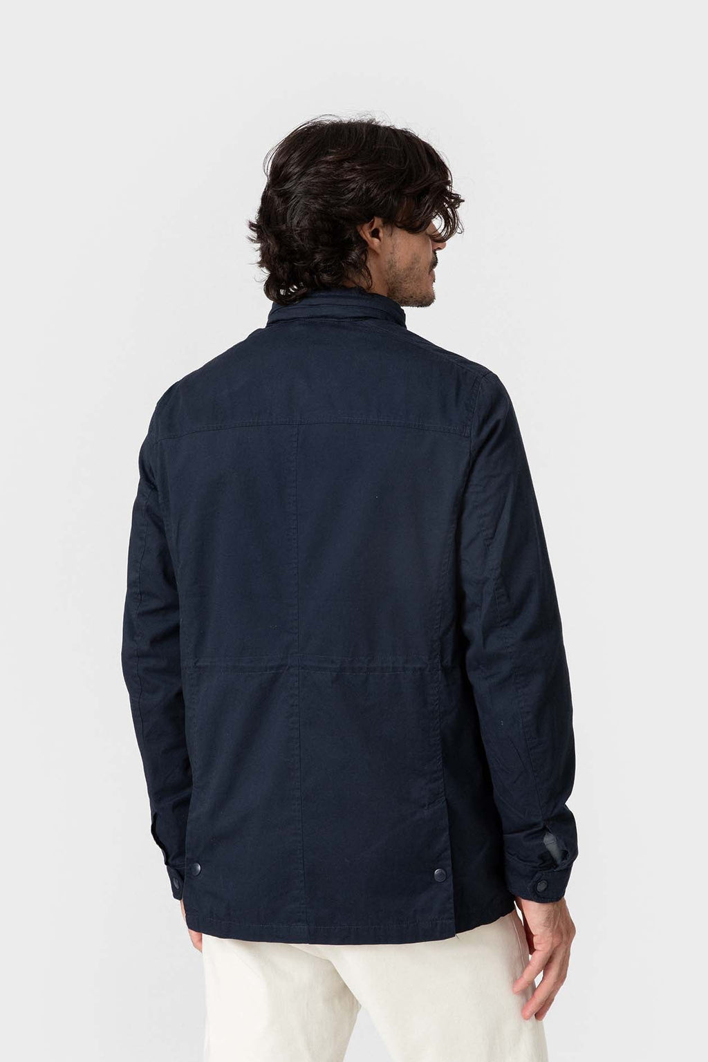 Chaqueta sahariana de algodón con cintura ajustable para hombre