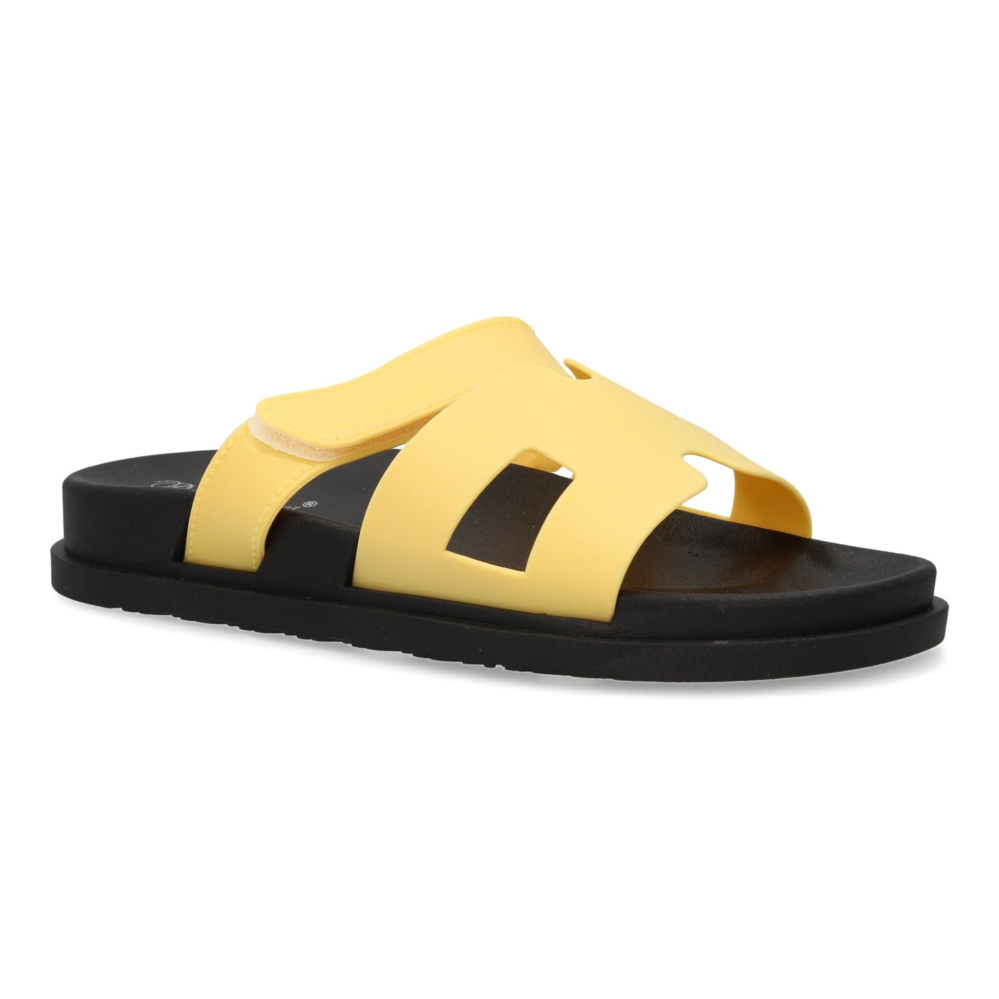 Chanclas Amarillas Mujer Elegantes con Adorno y Velcro