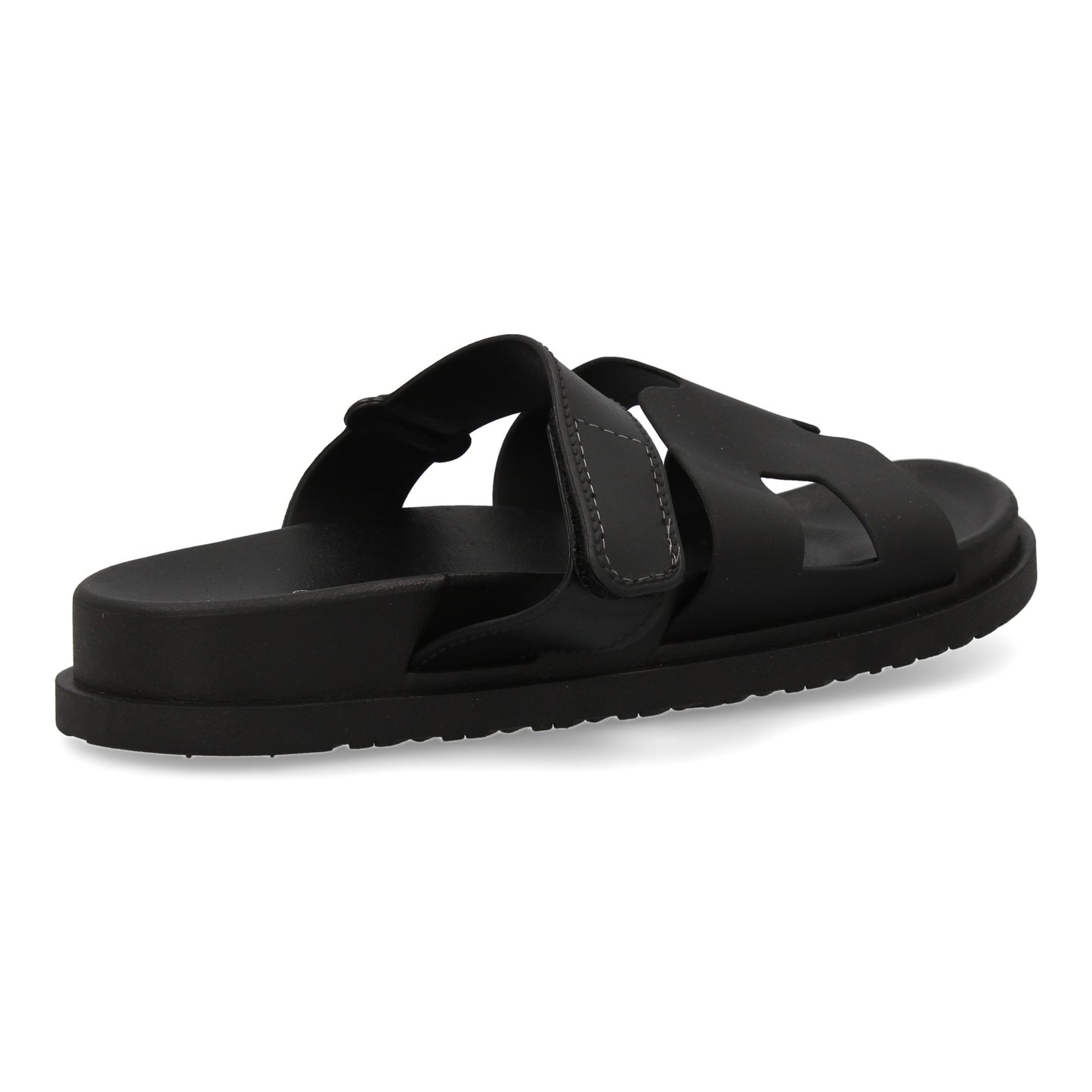 Chanclas Negras Mujer Elegantes con Adorno y Velcro